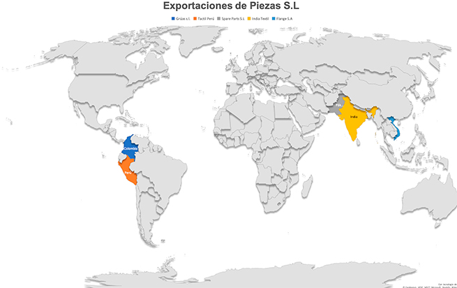 exportaciones mapa
